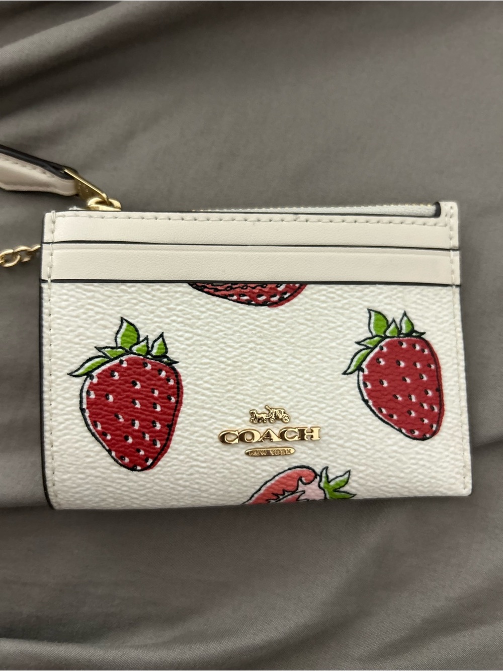 BRAND NEW Coach Strawberry Print Card Case Wristlet